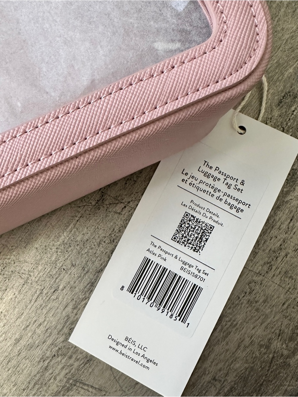 BEIS Pink Passport Luggage Tag & Zip Cube / Box Set - Picture 4 of 5